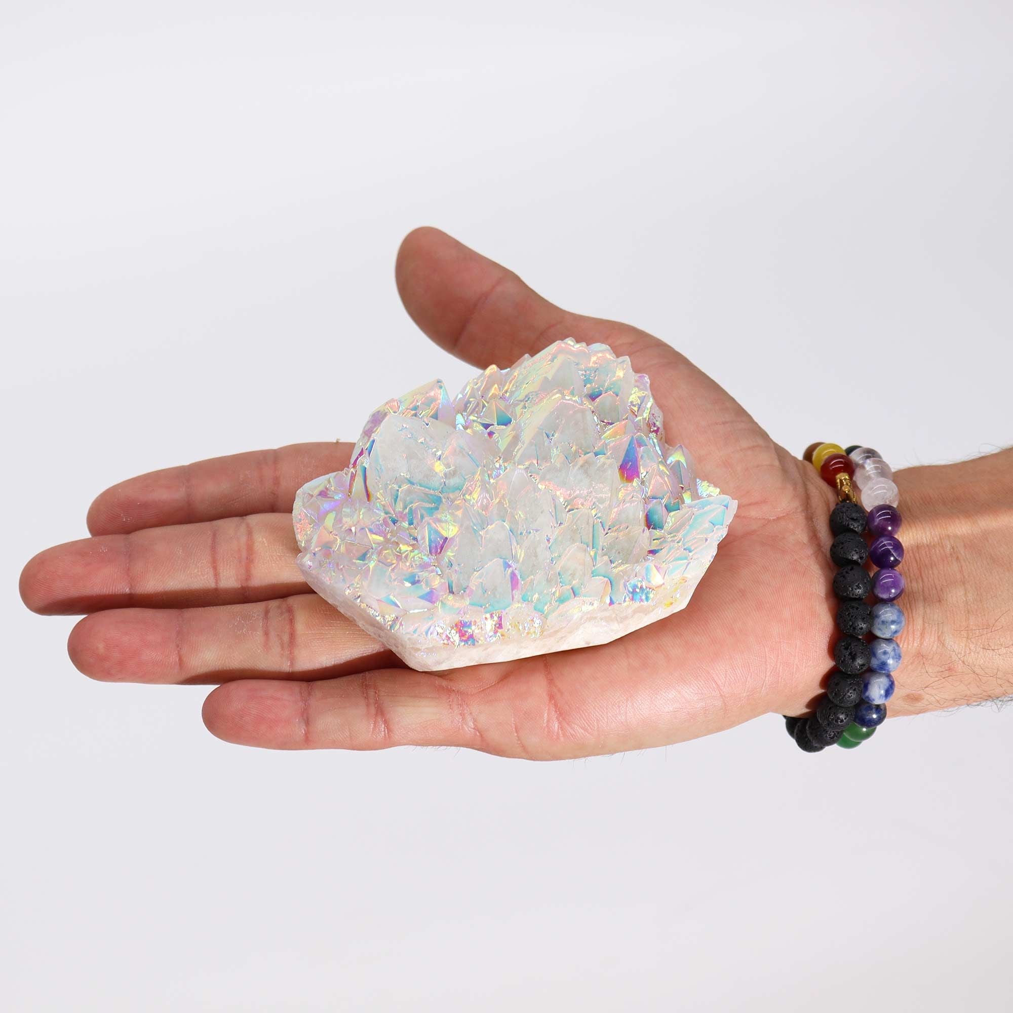 Quarzo Naturale Aura Angel di grandi dimensioni (circa 300-450 g, 8-15 cm)