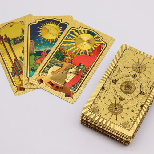 Mazzo di Tarocchi Golden Tarot – 78 Carte con Finitura in Lamina Dorata