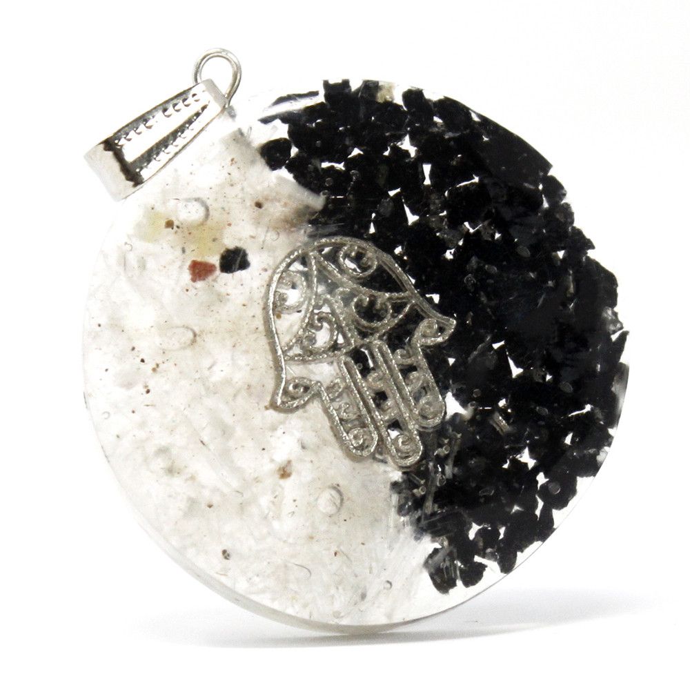 Pendente in Orgonite  Hamsa Bene e Male
