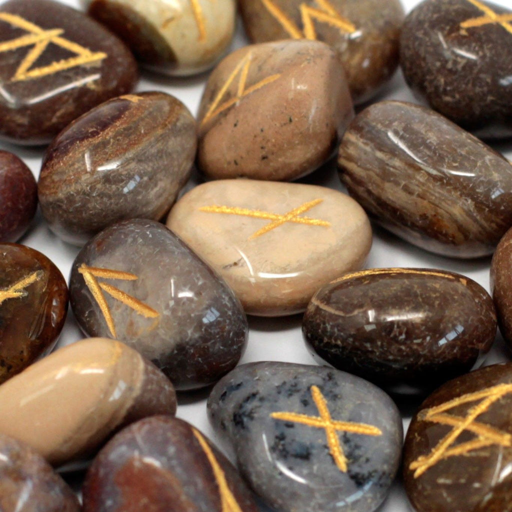 Rune Diaspro Set da 25 Rune con Sacca Personalizzata