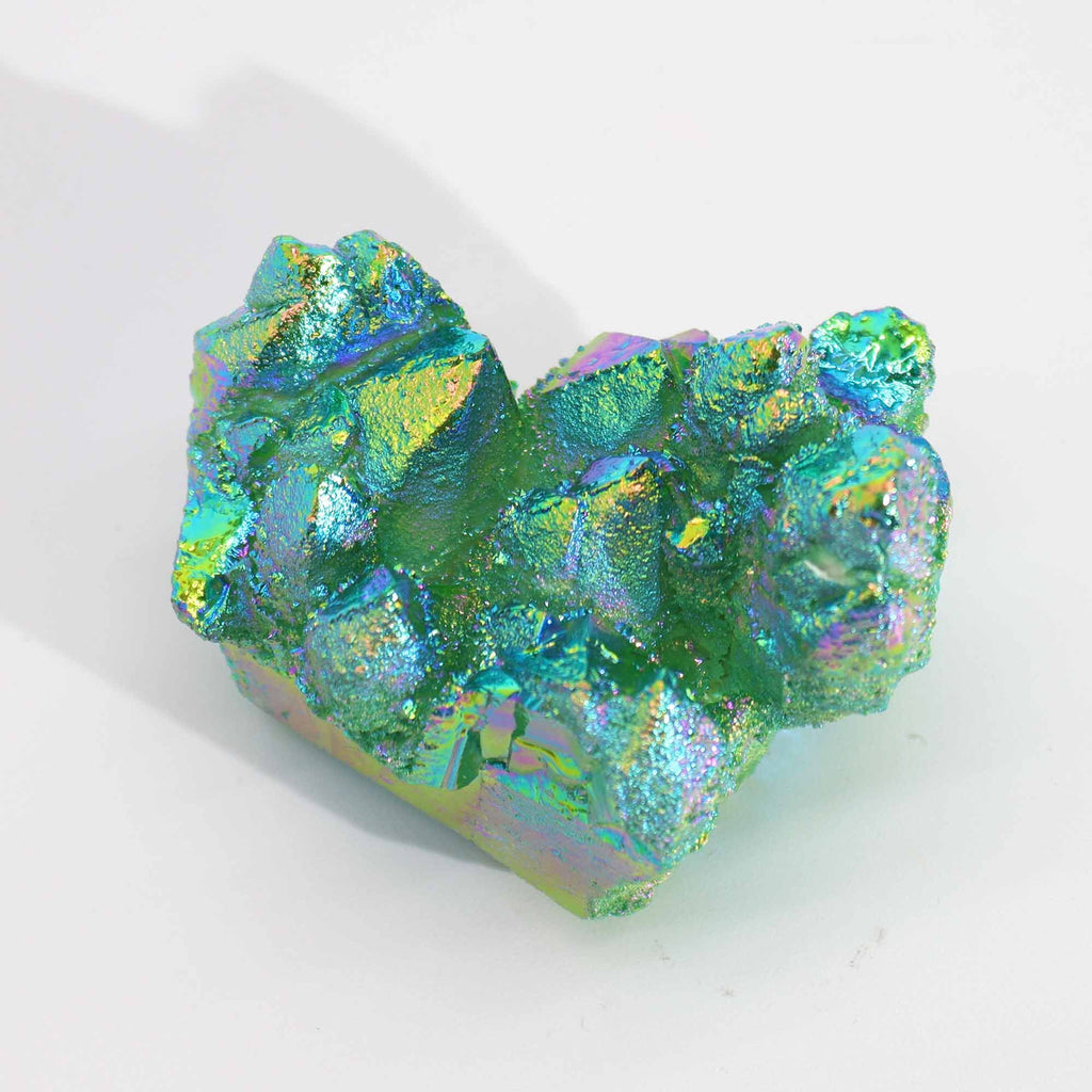 Quarzo Naturale Trattato – Aura Green Flame Quartz (circa 100–150 g, 7–10 cm)