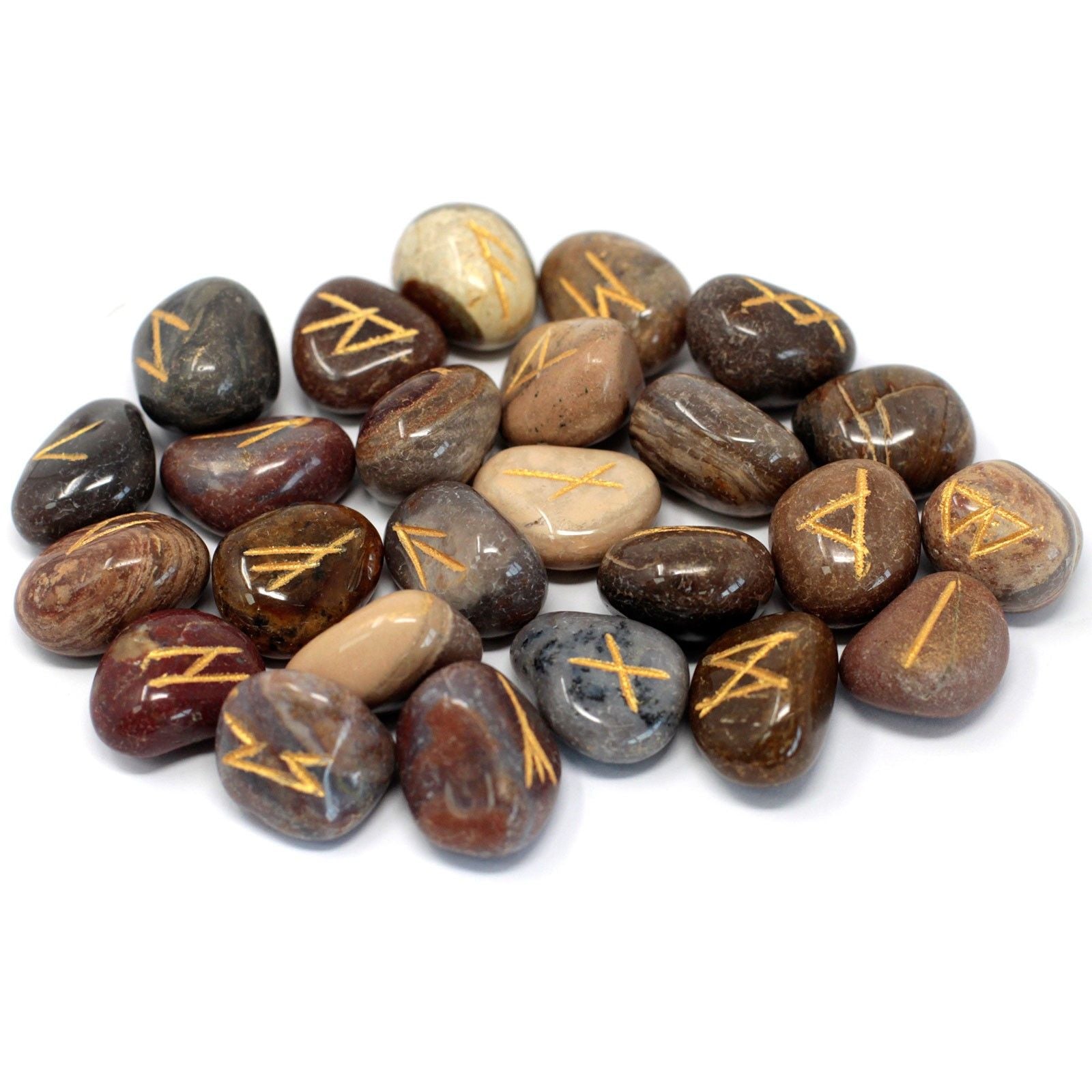 Rune Diaspro Set da 25 Rune con Sacca Personalizzata