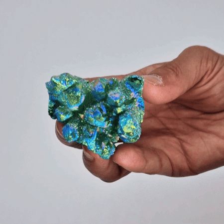Quarzo Naturale Trattato – Aura Green Flame Quartz (circa 100–150 g, 7–10 cm)