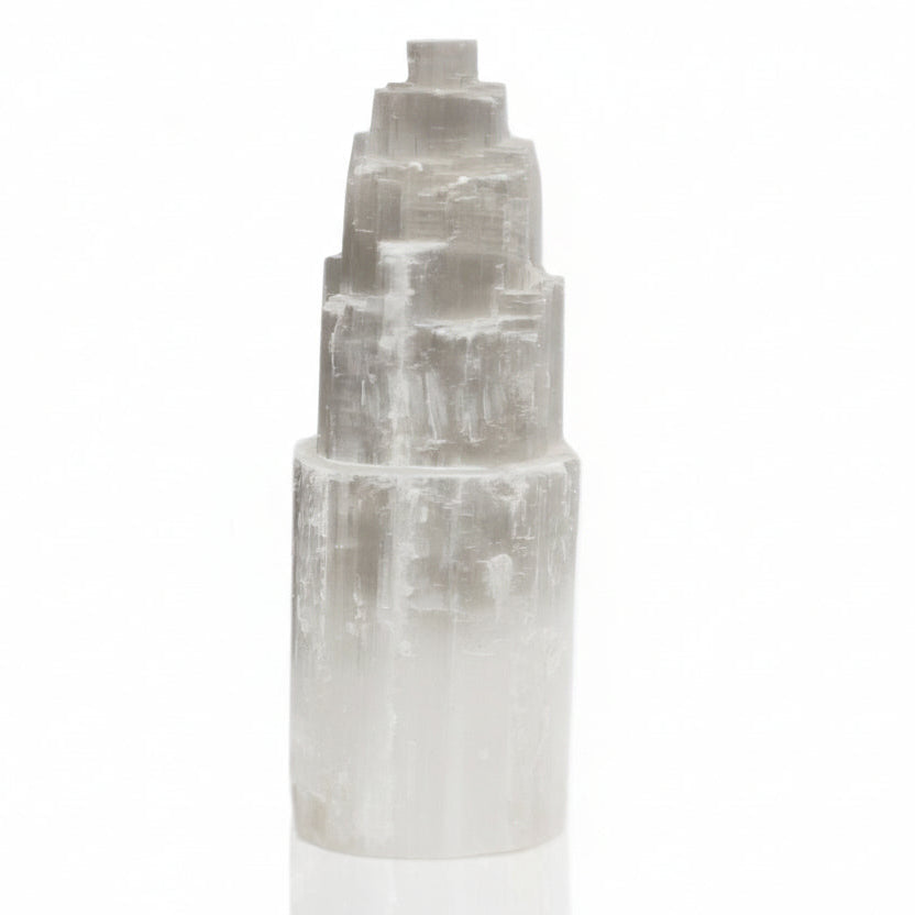 Lampada Torre in Selenite Naturale 25 cm