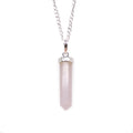 Pendente Prismatico con Pietra Preziosa di Quarzo Rosa