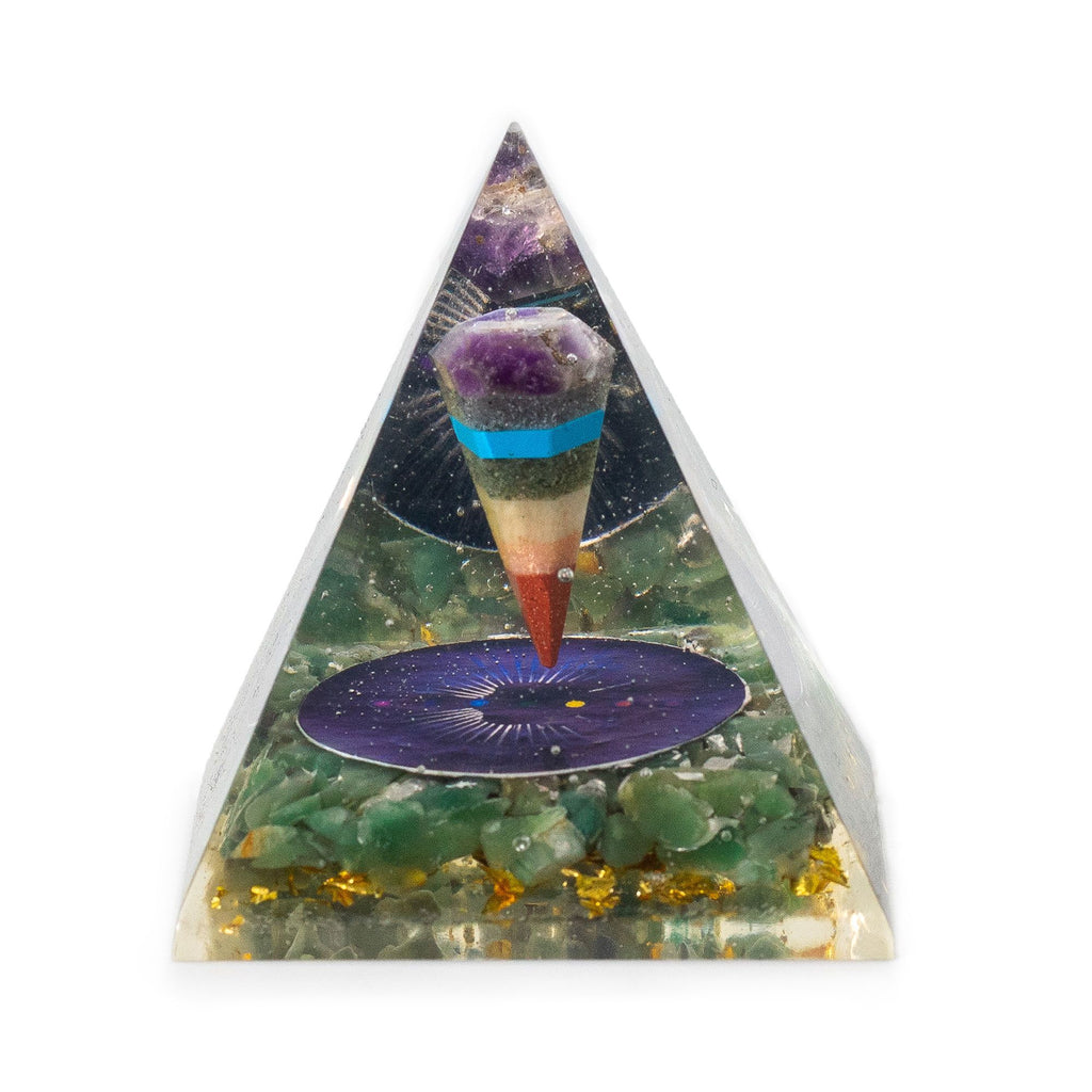 Piramidi Orgonite medie 7x6 cm Chips di Avventurina Verde