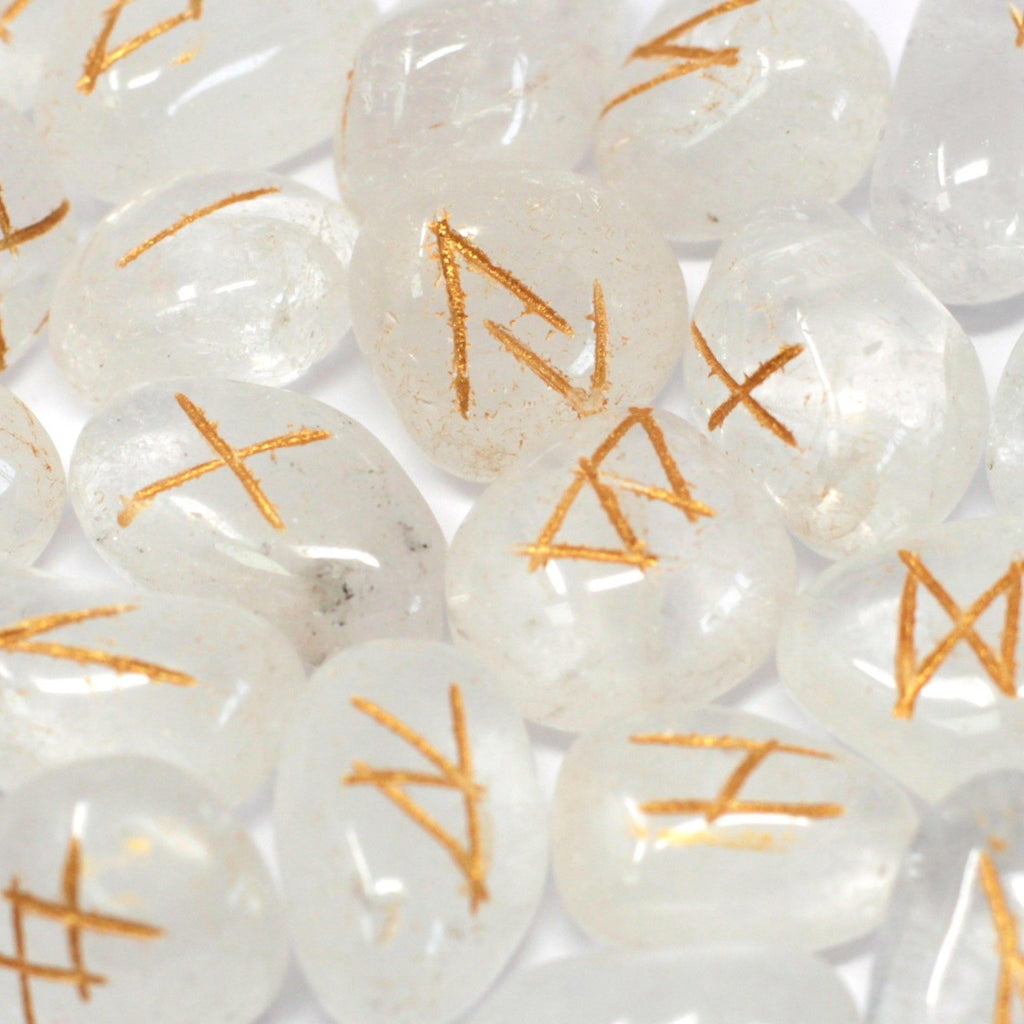 Rune Cristallo di Rocca Set da 25 Rune con Sacca Personalizzata