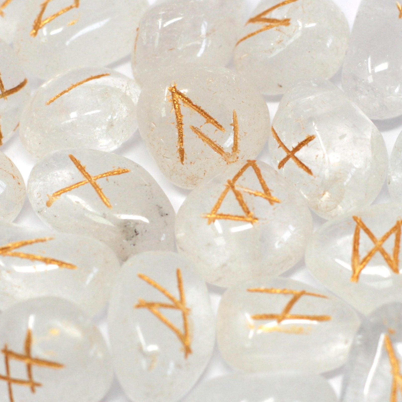 Rune Cristallo di Rocca Set da 25 Rune con Sacca Personalizzata
