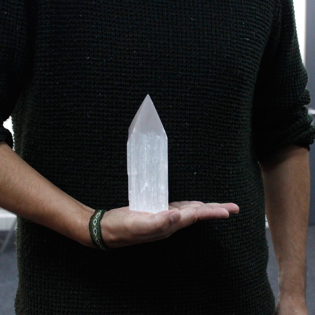 Torre in Selenite a Punta 15 cm