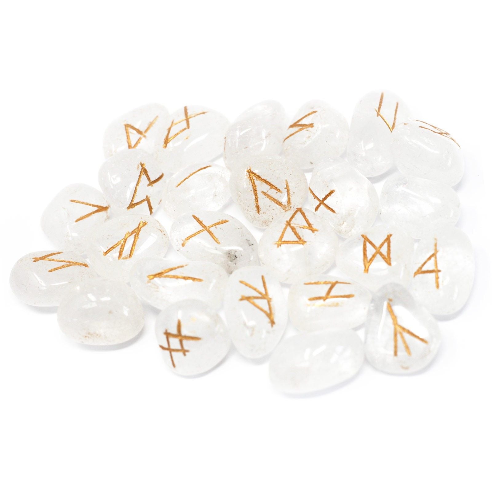 Rune Cristallo di Rocca Set da 25 Rune con Sacca Personalizzata