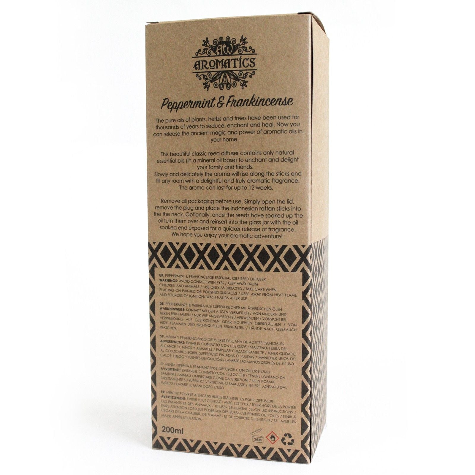 Diffusore di oli essenziali di Menta Piperita & Incenso 200ml