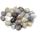Rune Agata Grigia Set da 25 Rune con Sacca Personalizzata