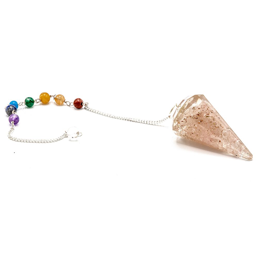 Pendolino in Orgonite di Quarzo Rosa