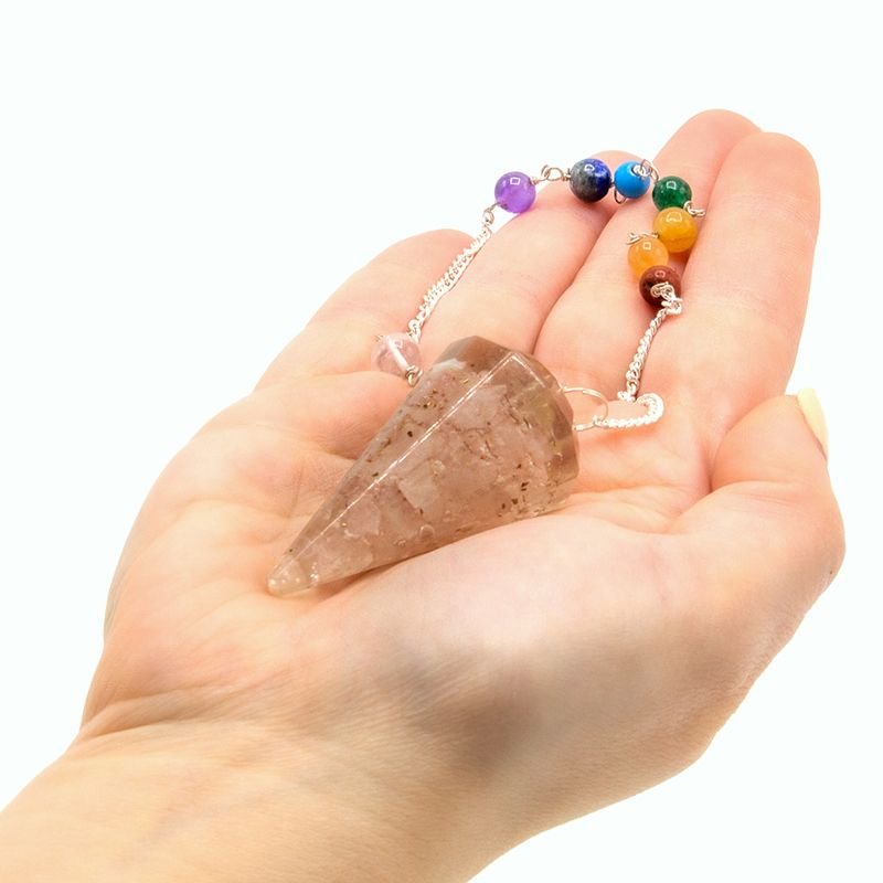 Pendolino in Orgonite di Quarzo Rosa