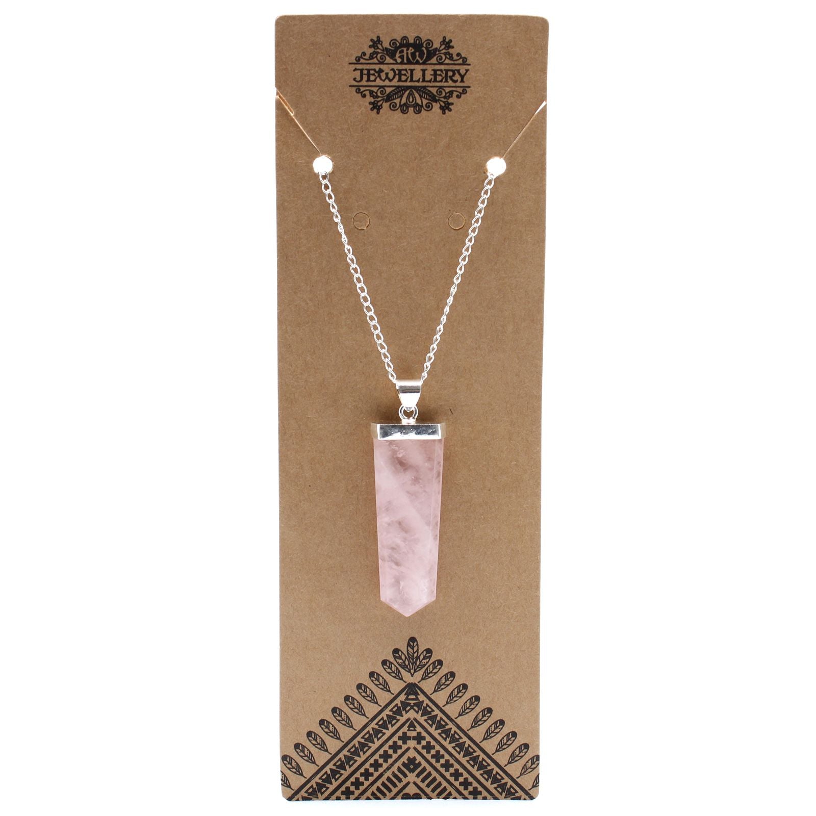 Pendente con Pietra Preziosa di Quarzo Rosa