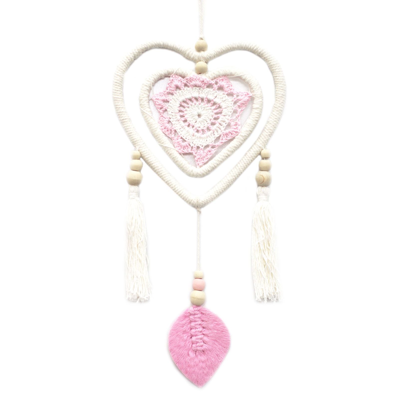 Acchiappasogni Cuore Rosa nel Cuore Misura Media