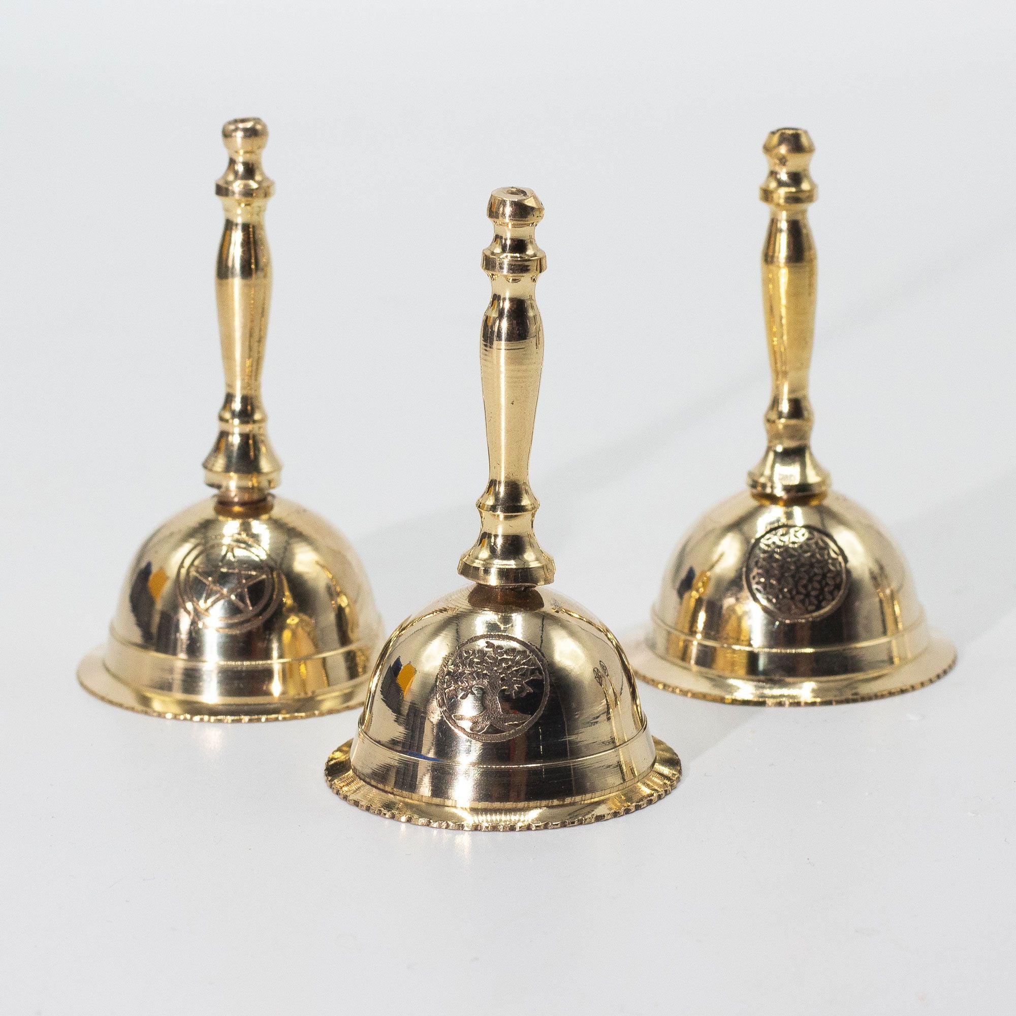 Campanello Rituale Penta Luna in Ottone