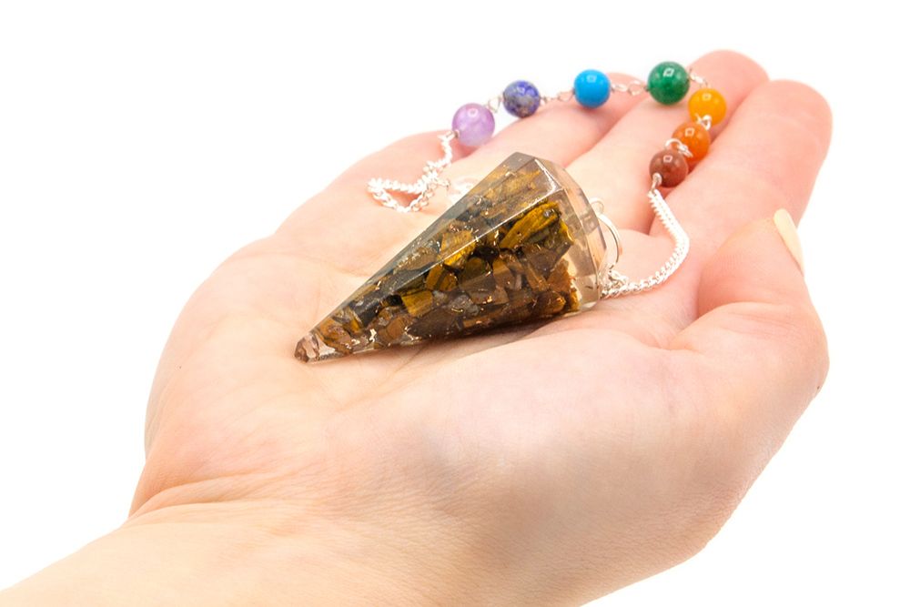 Pendolino in Orgonite di Occhio di tigre