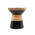 Bruciatore in terracotta con rattan Nero