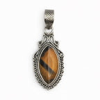 Ciondolo con Occhio di Tigre Ovale 3cm Argento 925
