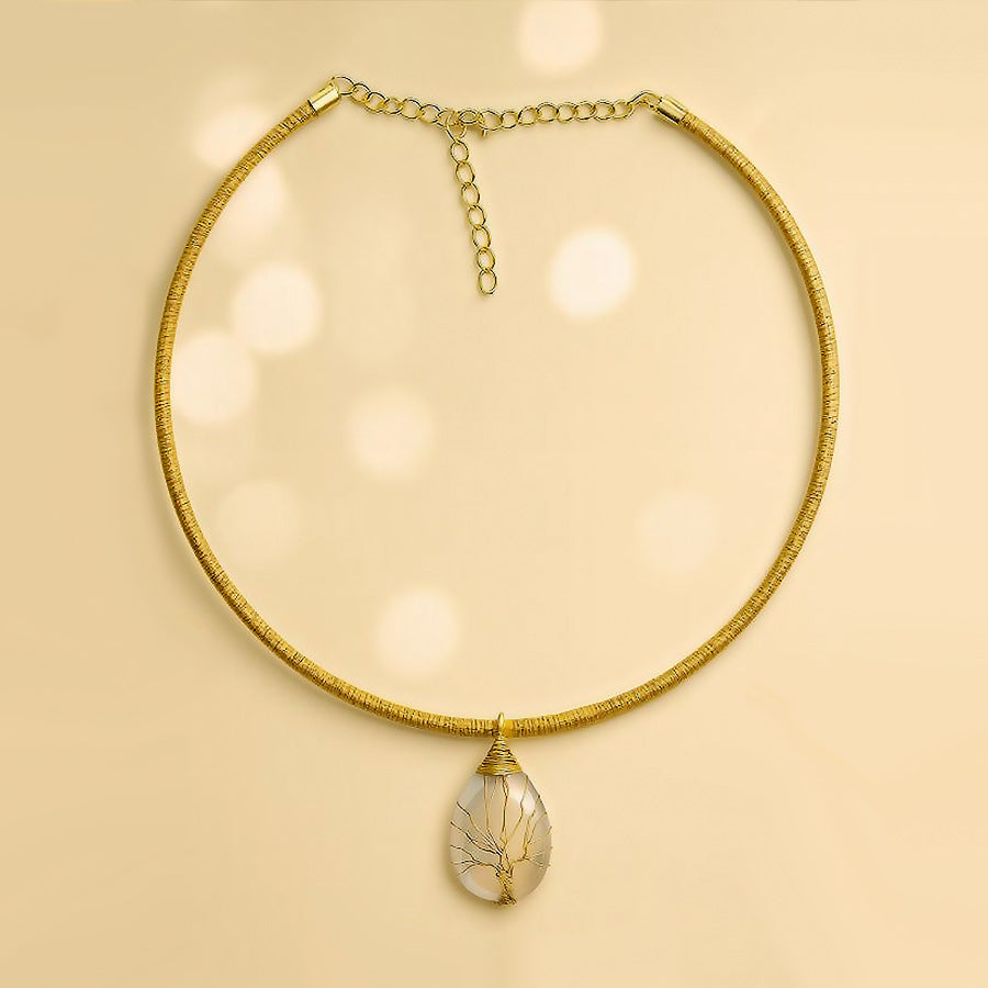Collana Aurea Albero delle Vita con Opalite