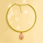 Collana Aurea Albero delle Vita con Quarzo Rosa