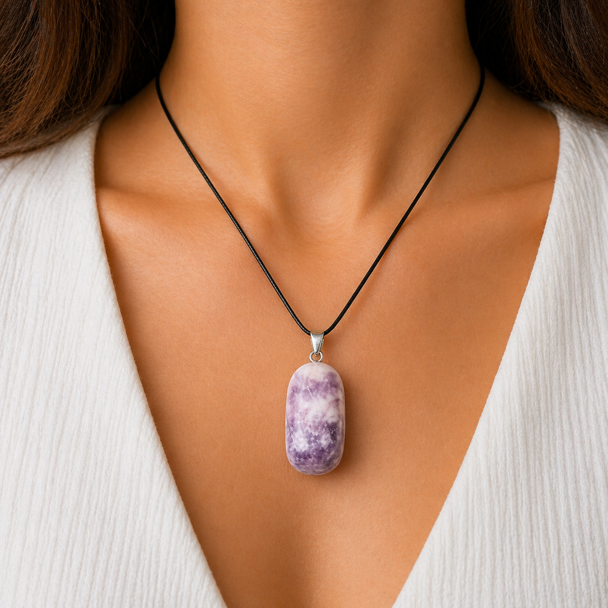 Ciondolo in Lepidolite Naturale Lucidata
