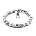 Bracciale Naturale in howlite Bianca, artigianale lavorato a Mano, collezione Divina