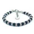 Bracciale Naturale in Onice Nera, artigianale lavorato a Mano, collezione Divina