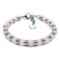 Bracciale Naturale in Quarzo Rosa, artigianale lavorato a Mano, collezione Divina